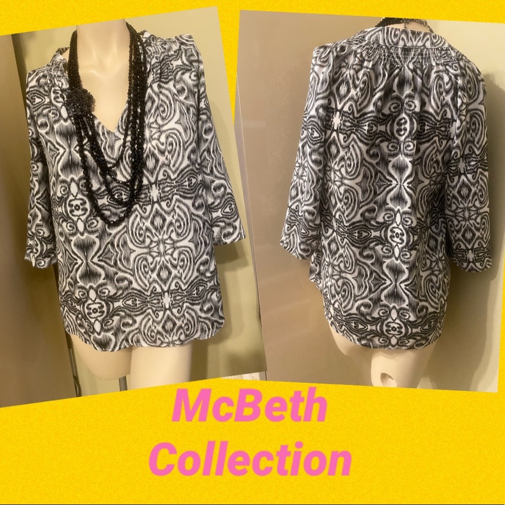 🌹McBeth Collection Blouse Size S 🌹W/ 3/4 Sleeve